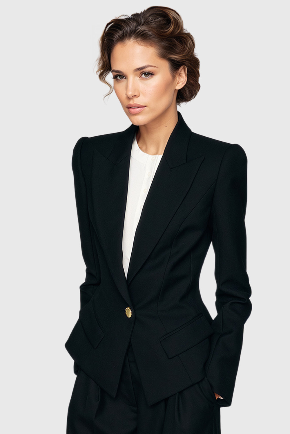 Single Breasted Tailored Blazer- Black