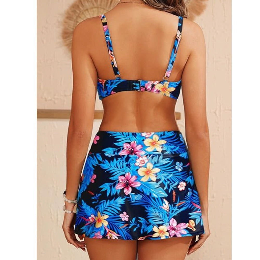 Hawaiian resort style print strap bikini