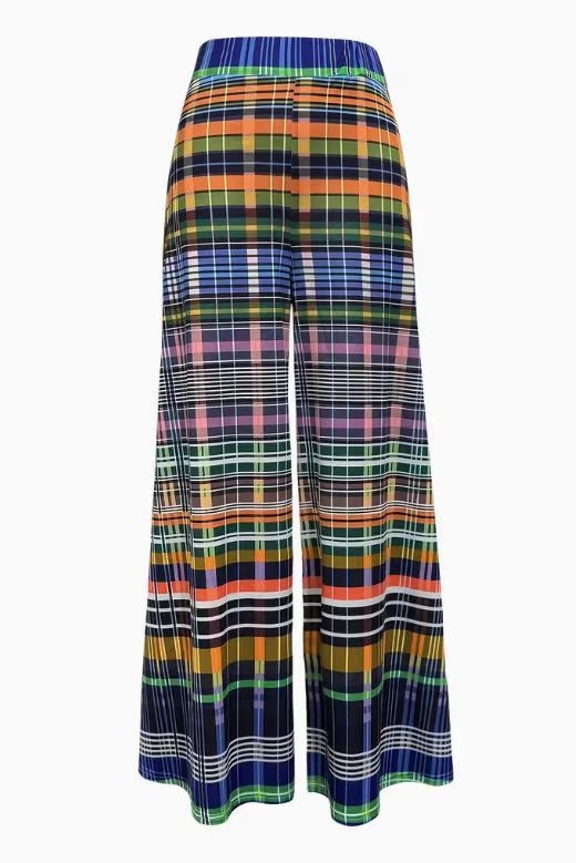 Vintage Karierte Hose mit weitem Bein