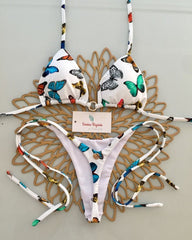 butterfly print split bikini