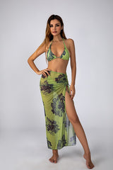 Bikini Three-Piece Swimsuit With Tie Straps
