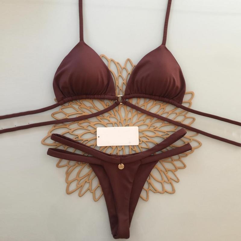 Vintage butterfly print split bikini