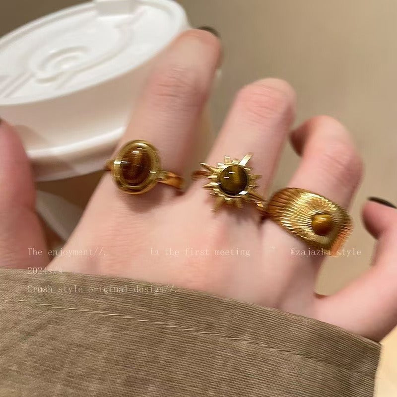 Anillos elegantes de cristal para mujer