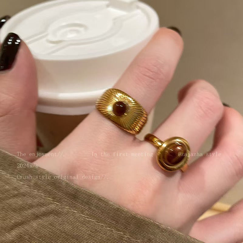 Anillos elegantes de cristal para mujer