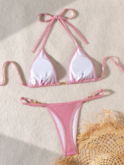 Chain One-piece Tether Backless Beach Bikini