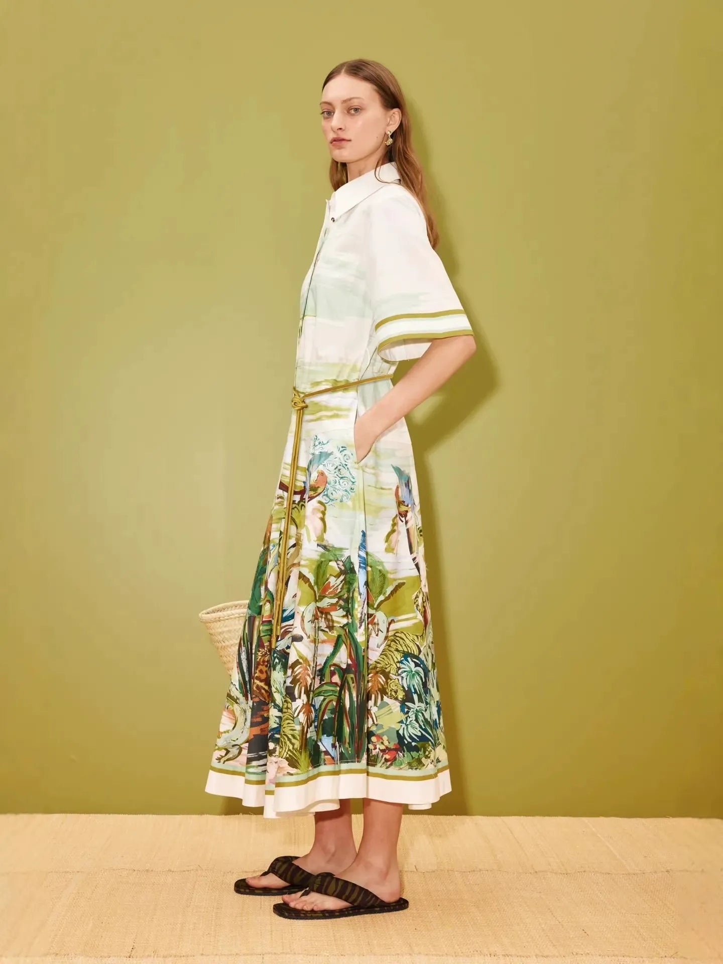 Bohemian V-Neck Flared Sleeve Dress