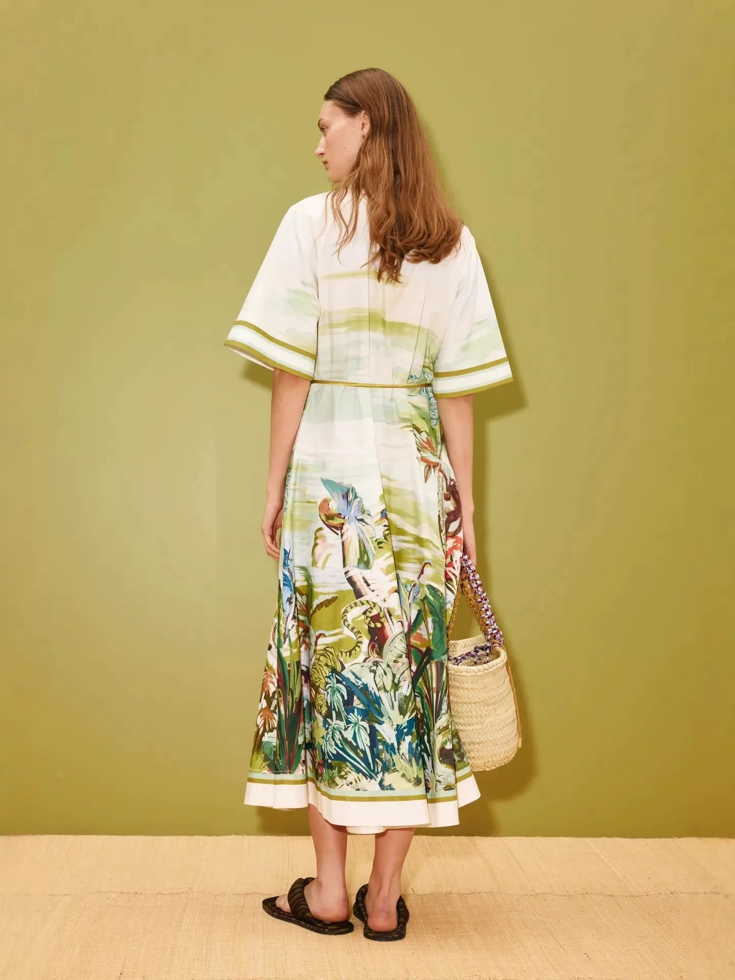Bohemian V-Neck Flared Sleeve Dress