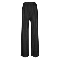 Solid Color High Waist  Ankle Length Straight Leg Pleated Pants