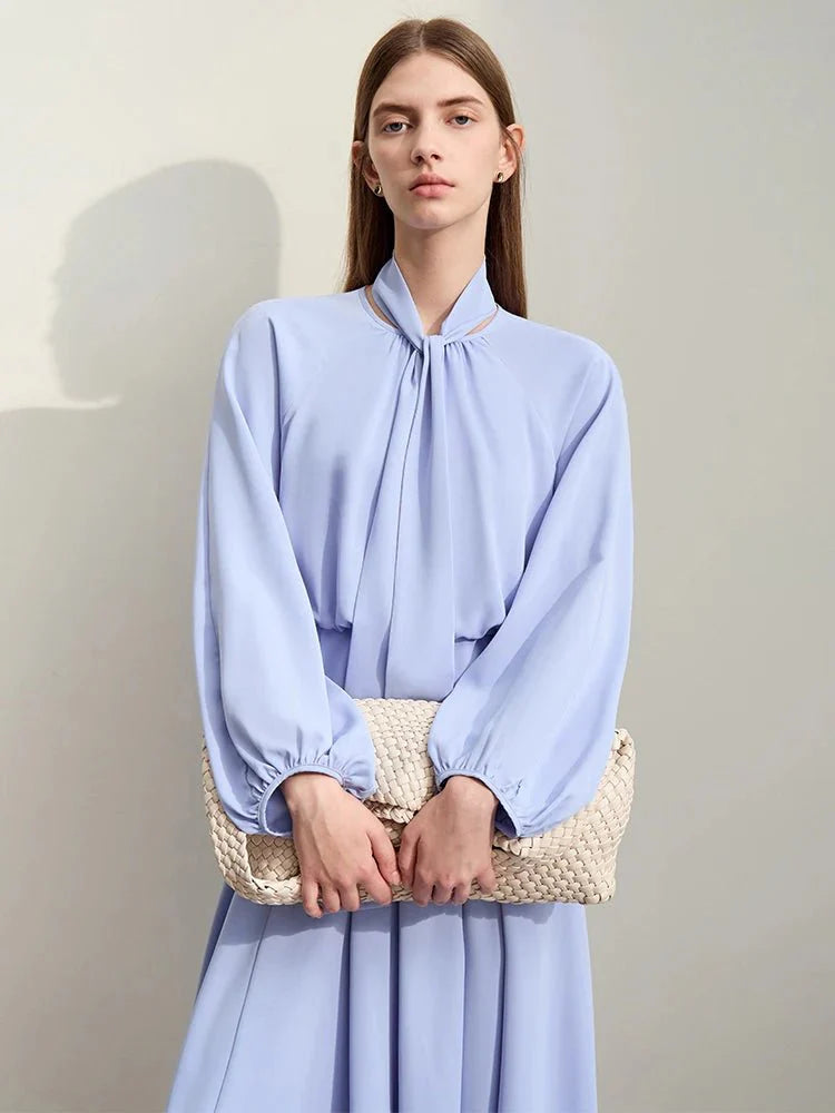 Minimalismus 2024 Frühling Damen Chiffonkleid