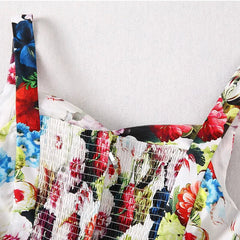 Korsettkleid mit nächtlichem Blumenmuster