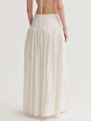 Off-White Ruched Midi Skirt