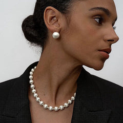 Quiet Brushed Satin Finish Sterling Silver Ball Stud Earrings
