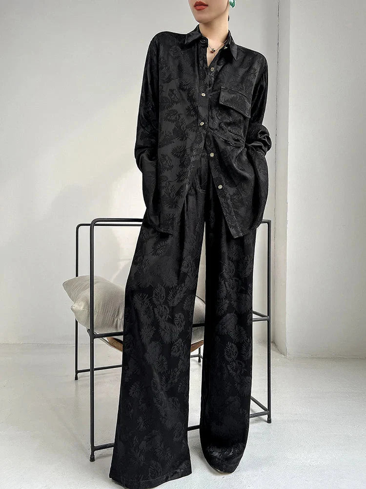 Traje estilo urbano de rayón jacquard