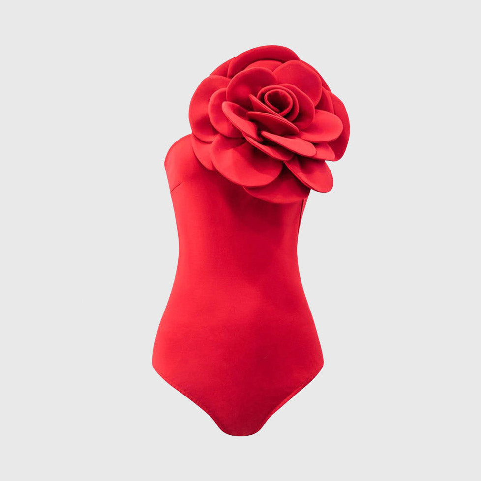 ROTER Body mit Blume