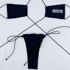 Bikini-Badeanzug mit Schnürung, frecher Tanga, Riemchen, Wickeldesign, brasilianischer Stil, zweiteilig