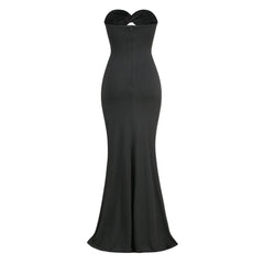 Sexy Twisted Sweetheart Ruched Draped Ruffle Cutout Maxi Mermaid Evening Dress