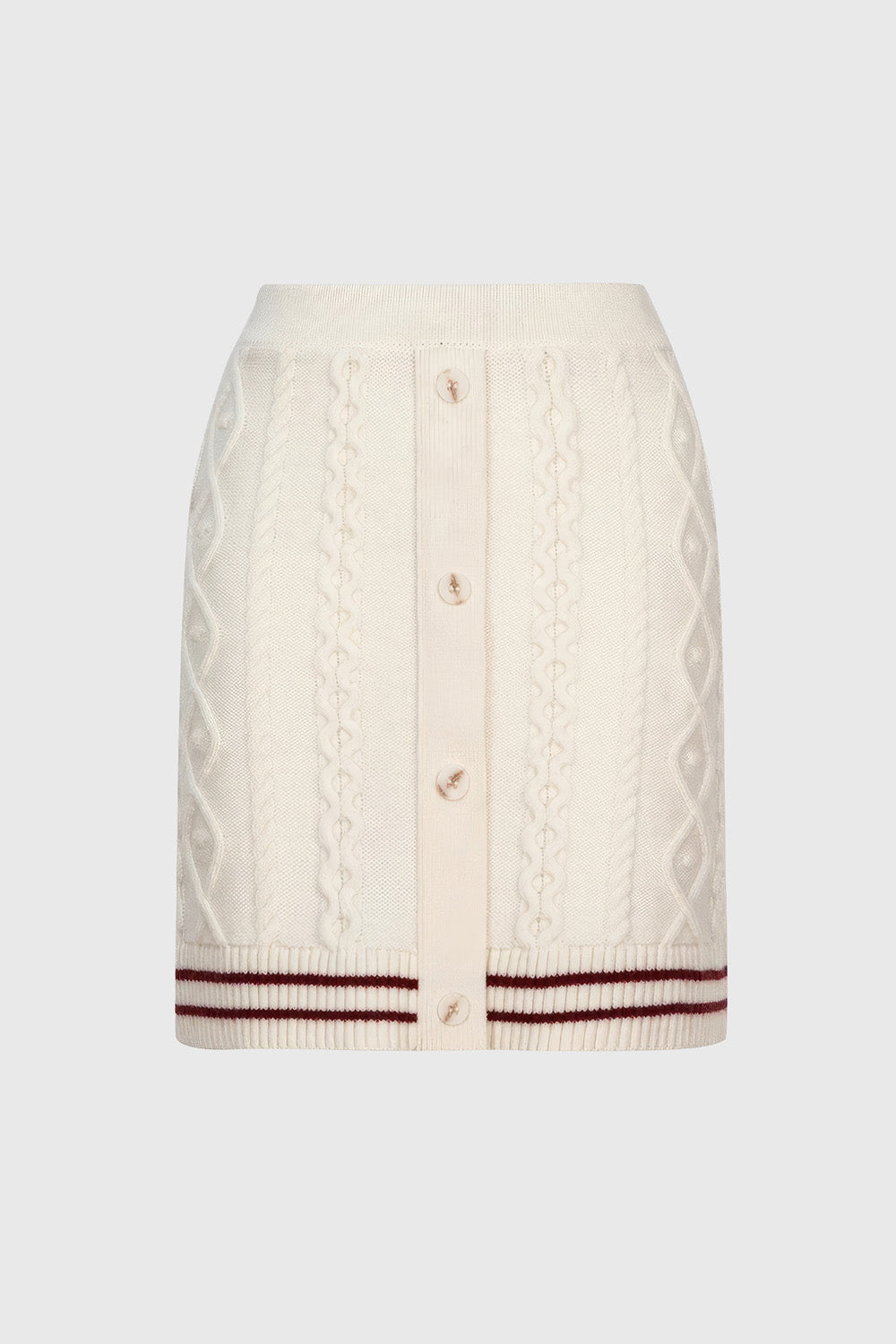 Knitted Mini Skirt - White