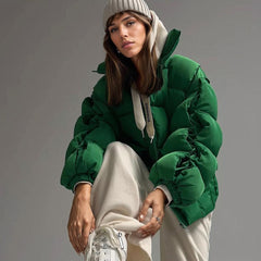 GREEN PUFFER JACKET
