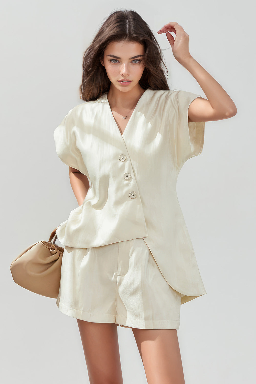 Waistcoat and Shorts 2-Piece Set - Vanilla