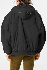 Regenabweisende Jacke mit Kapuze - Schwarz
