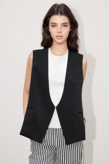 Chaleco de cuello en V - Negro