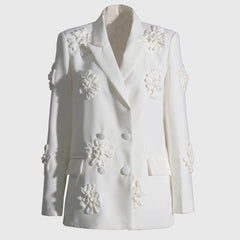 WEISSER Blazer mit Blumen