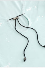 Paillettenkleid mit V-Ausschnitt - Türkis