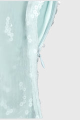 Paillettenkleid mit V-Ausschnitt - Türkis