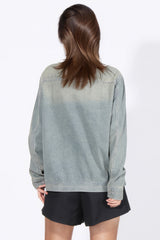 Denim Jacket with Irregular Closure - Blue