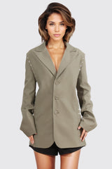 Single Breasted Tailored Blazer- Green