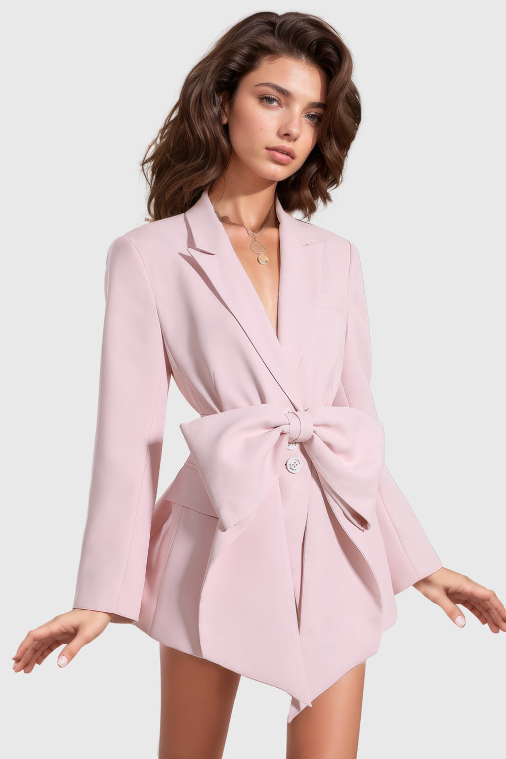 Ribbon BlazerDress - Pink