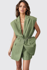 Waistcoat and Shorts 2-Piece Set - Green