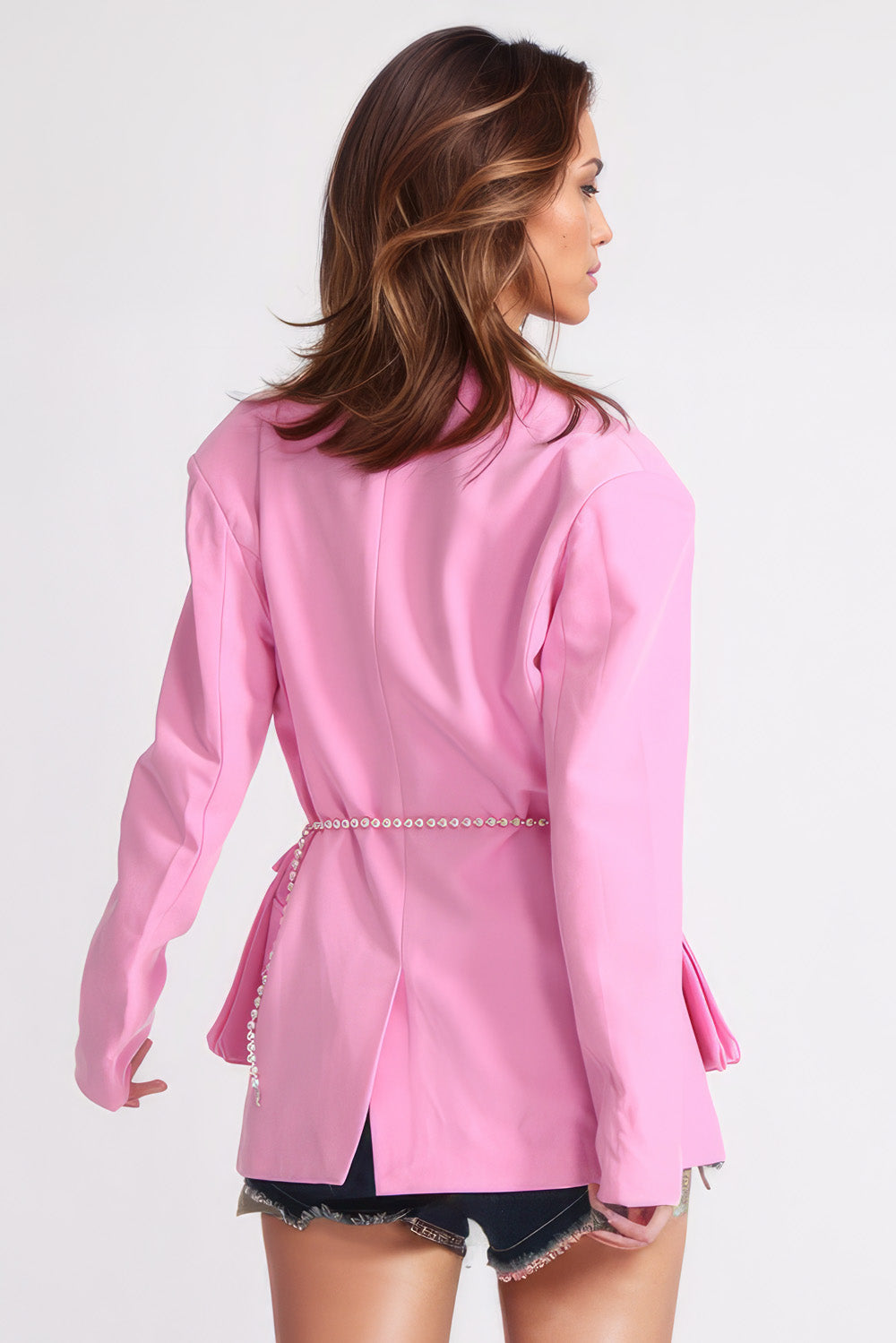 Blazer mit Strasskette - Pink