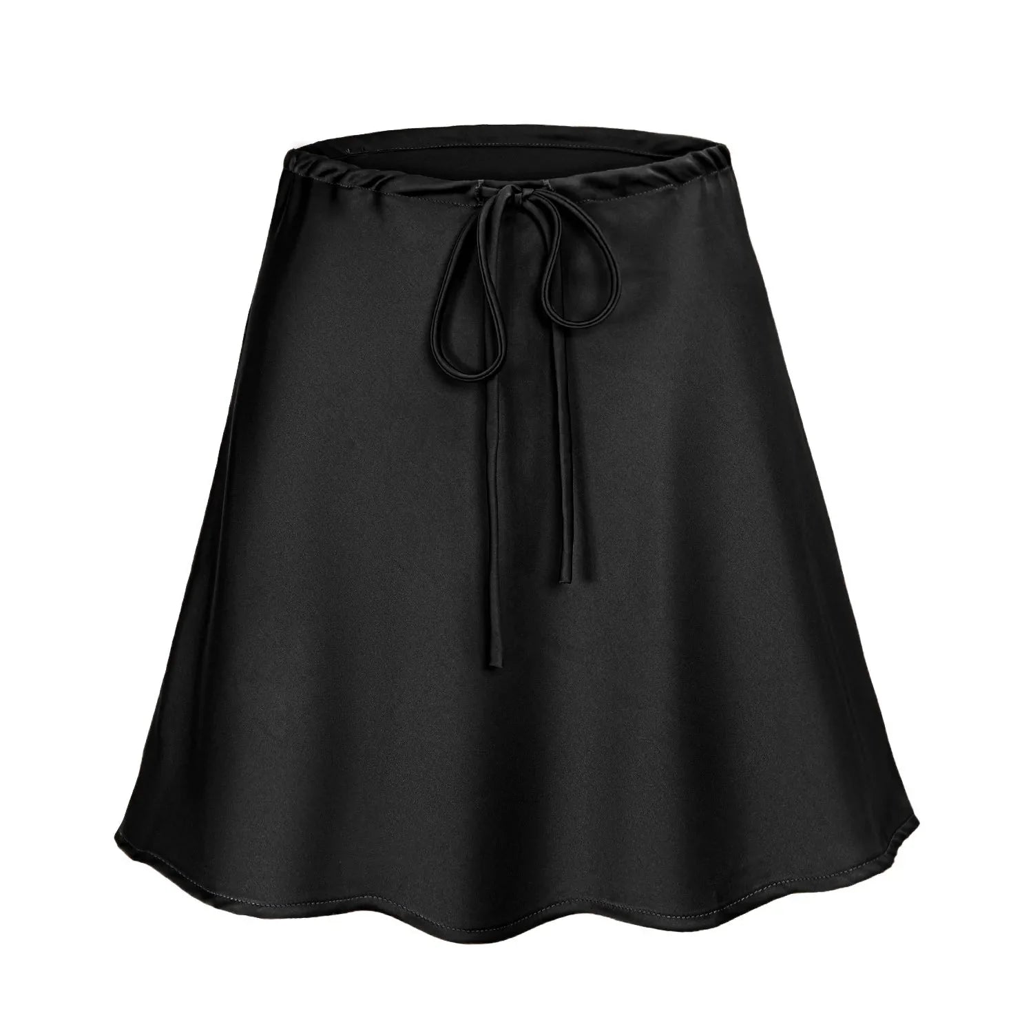 Trendy 2024 Satin Kurzrock für Damen | Eleganter roter Minirock mit hoher Taille