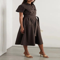 Vestido camisero moderno con cordones y bolsillos - Colección Verano 2024