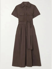 Vestido camisero moderno con cordones y bolsillos - Colección Verano 2024