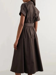 Vestido camisero moderno con cordones y bolsillos - Colección Verano 2024