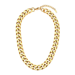 Collares de cadena cubana gruesa de acero inoxidable chapados en oro de 18 quilates para mujer, inspirados en el hip hop. 