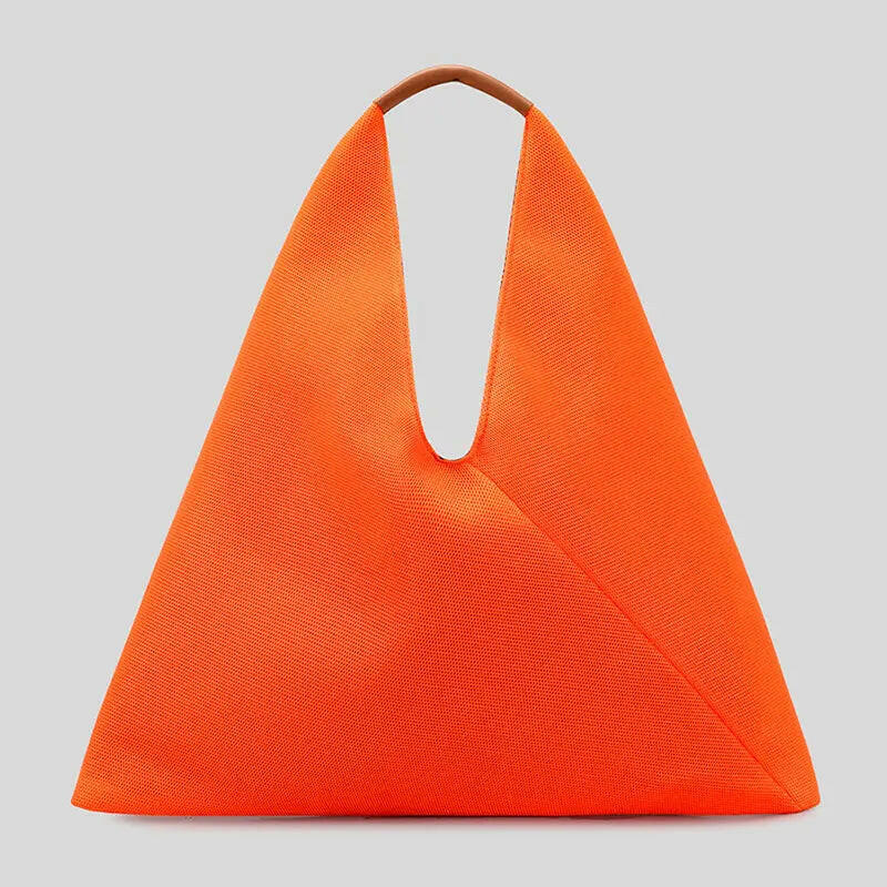 Bolso de lujo de nailon con diseño de cuadrícula triangular: Colección para mujer 2023 