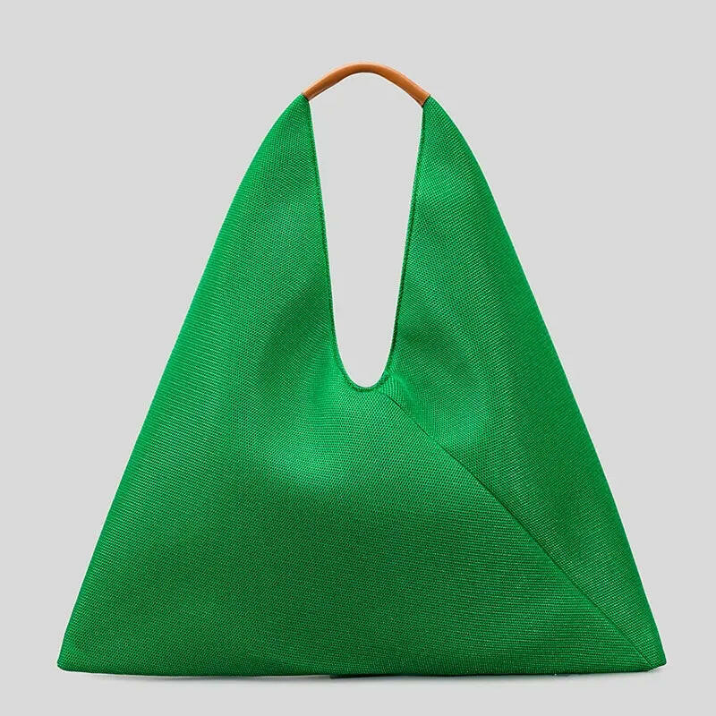 Bolso de lujo de nailon con diseño de cuadrícula triangular: Colección para mujer 2023 