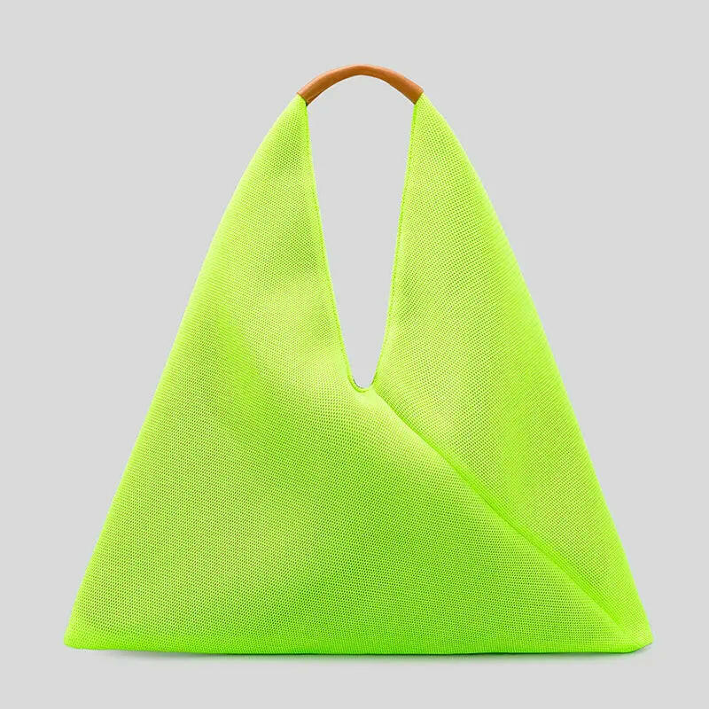 Bolso de lujo de nailon con diseño de cuadrícula triangular: Colección para mujer 2023 