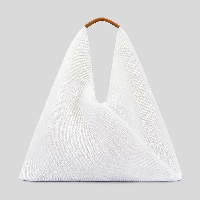 Bolso de lujo de nailon con diseño de cuadrícula triangular: Colección para mujer 2023 