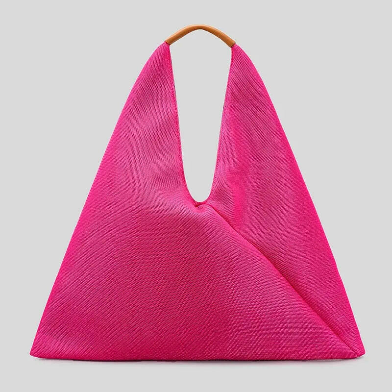 Bolso de lujo de nailon con diseño de cuadrícula triangular: Colección para mujer 2023 