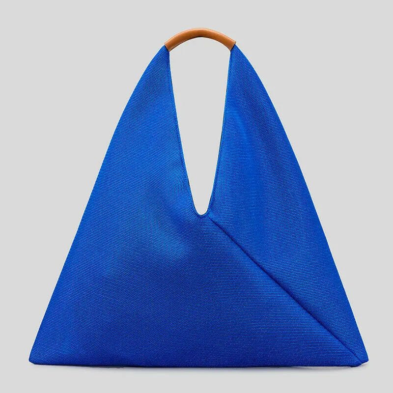 Bolso de lujo de nailon con diseño de cuadrícula triangular: Colección para mujer 2023 