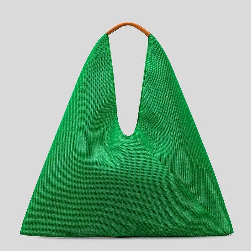 Bolso de lujo de nailon con diseño de cuadrícula triangular: Colección para mujer 2023 