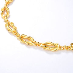 Einzigartige goldfarbene Choker-Halskette mit geflochtenen Kettengliedern – Gold