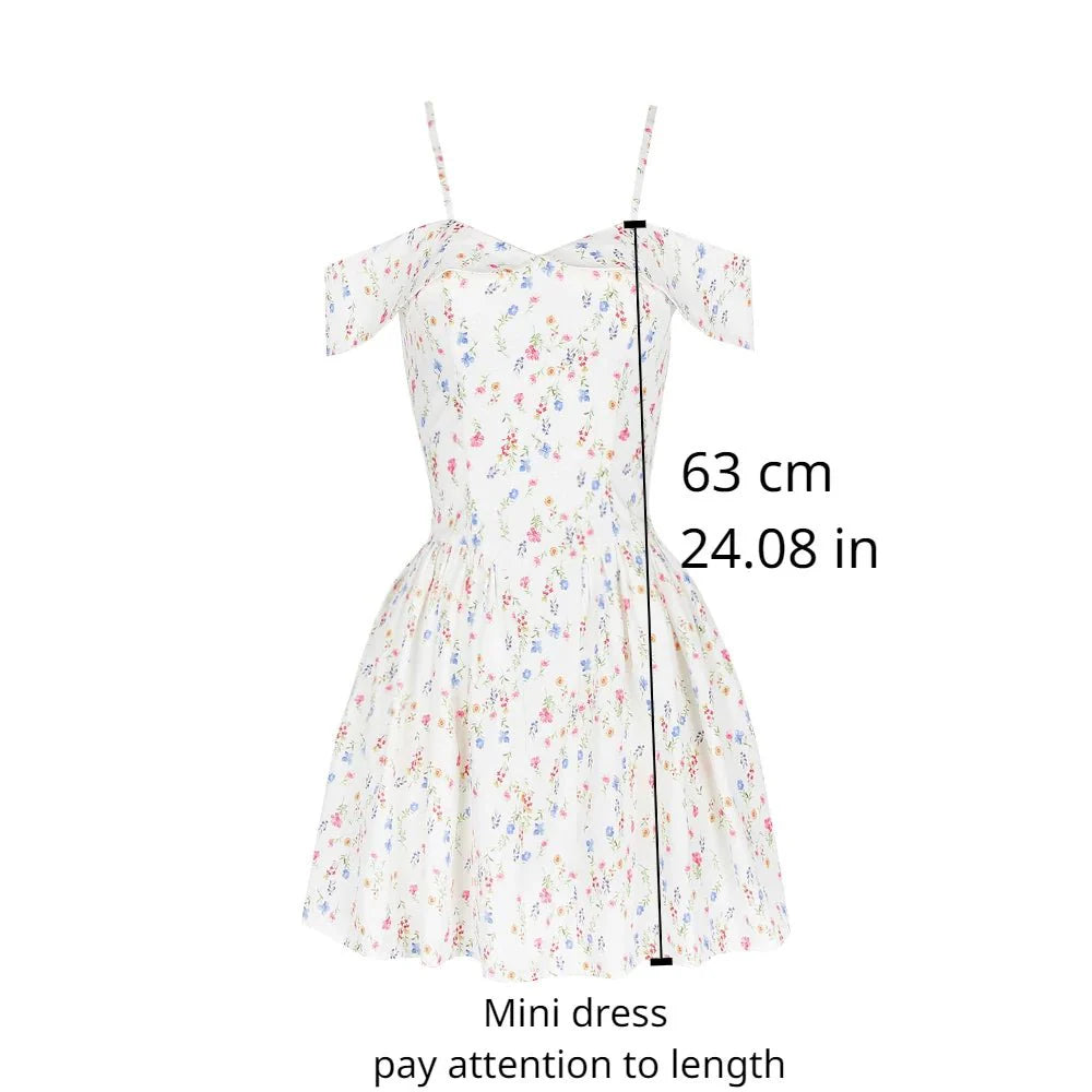 Weißes Korsett-Minikleid mit Posy-Print